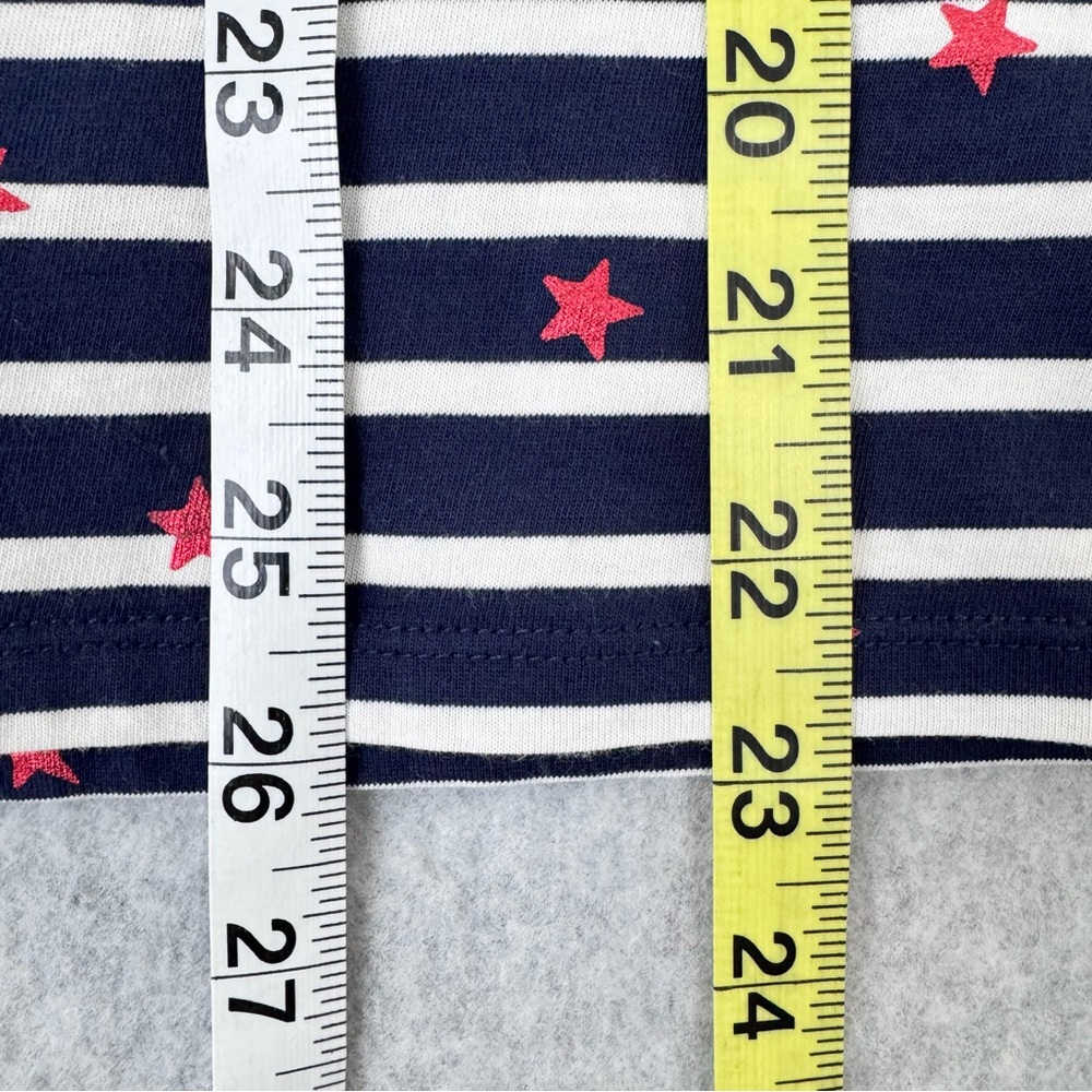 Boden T Shirt Women 16 / 18 Blue White Striped Red Stars Long Sleeve Cotton READ - Picture 15 of 16